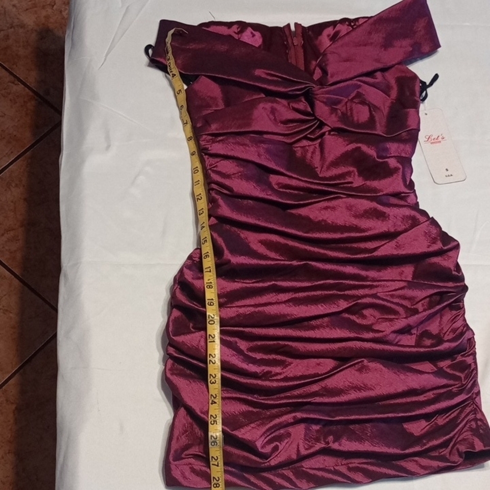 Elegant Jade Red Strapless Ruched Bodycon Dress NWT
